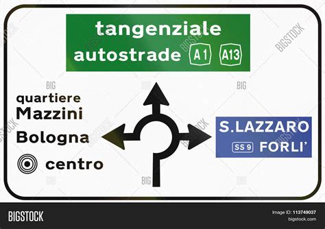 Road Sign Used Italy Image And Photo Free Trial Bigstock