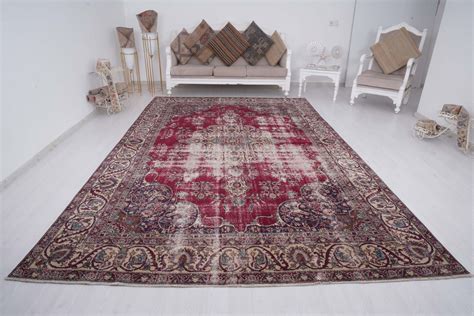 8x12 Rug Oversize Rug Turkish Vintage Rug 8x12 Oushak Rug Handmade