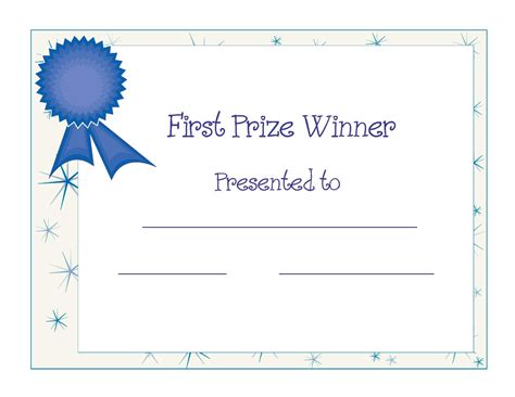 Free Printable Award Certificate Template Free Printable First Prize
