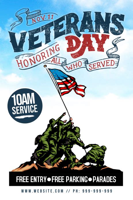 Veterans Day Poster Template Postermywall