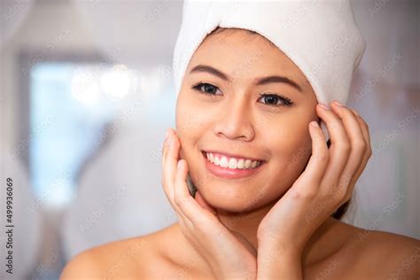Beautiful Young Woman With Clean Fresh Skin Girl Beauty Face Care Facial Treatment Beauty And
