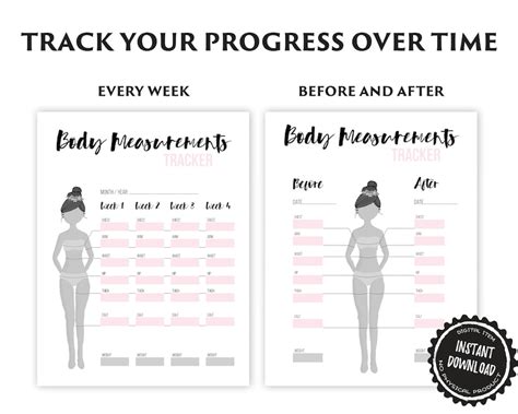 Printable Weight Loss And Measurement Tracker