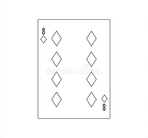 Illustration Of An Eight Of Diamonds Playing Card With Isolated On A