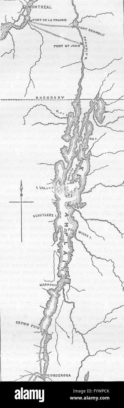 Map Of Lake Champlain Black And White Stock Photos Images Alamy