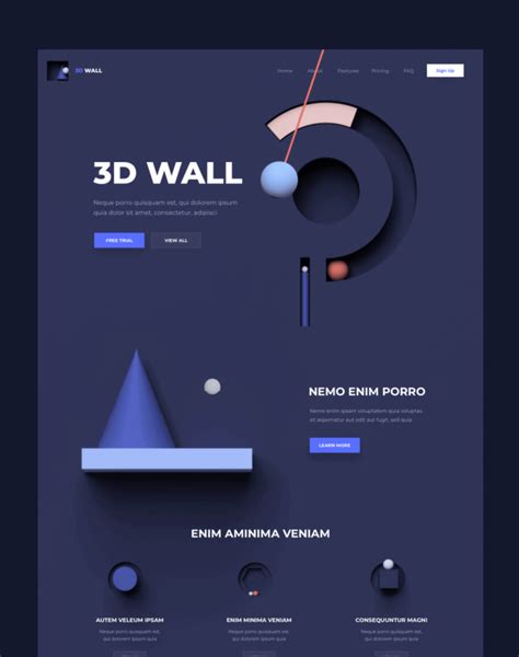 Blue Shapes 3d Web Design Inspiration Website Design Inspiration