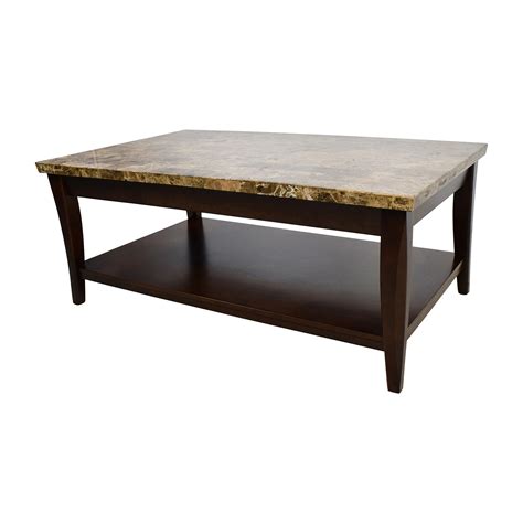 71 Off Marble And Wood Coffee Table Tables