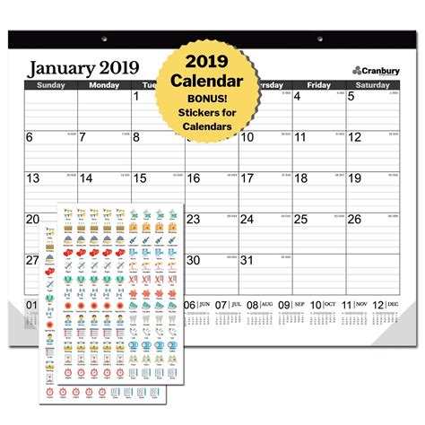 Large Desk Calendar 2019 1775 X 1375Ã¢â‚¬ï† Deskpad Desktop Or 2019