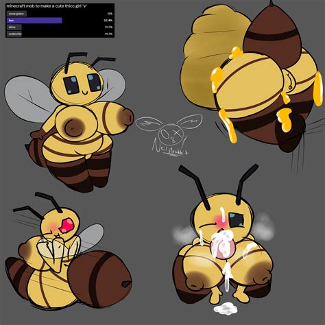 Rule 34 1girls Antennae Anthro Ass Bee Bee Minecraft Black Eyes Blush Boobjob Breasts Brown