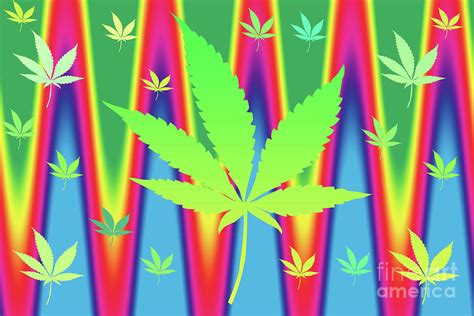 Psychedelic Cannabis Leaf Pattern Digital Art By Jonathan Welch