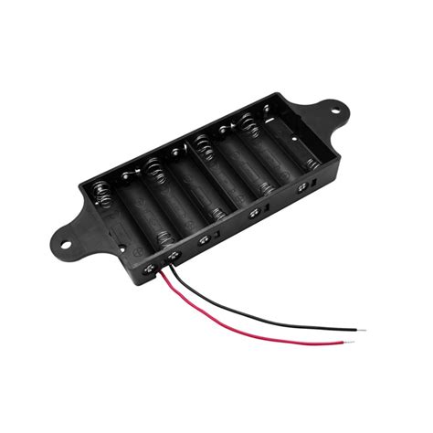 8x Aa Battery Holder With Loose Wires And Mounting Tab 8xaaleadsholtab