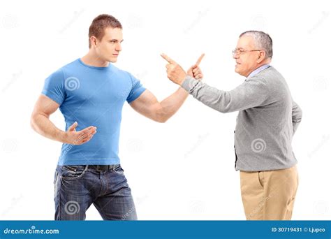 A Guy And Mature Man Arguing Stock Image Image Of Caucasian Older 30719431