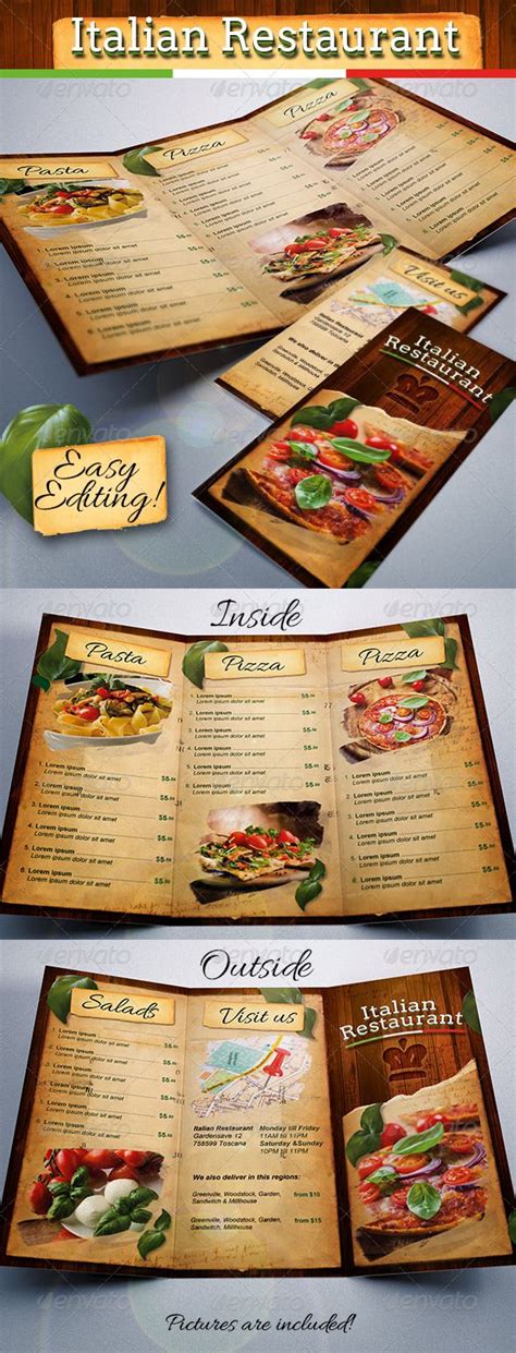 They have provided food for parties for this family for years! Italian Restaurant Food Menu Template Tri-Fold - Food ...