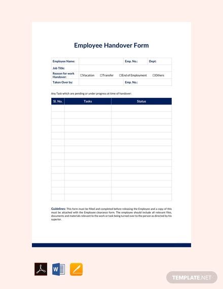 Handover is a process not a date. FREE Employee Handover Report Template - PDF | Word (DOC ...