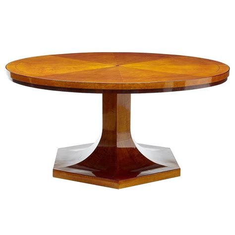1920s Large Art Deco Birch Round Dining Table At 1stdibs Round Art