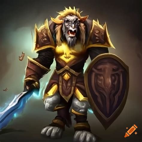 Tauren Paladin With Shield And Sword World Of Warcraft On Craiyon