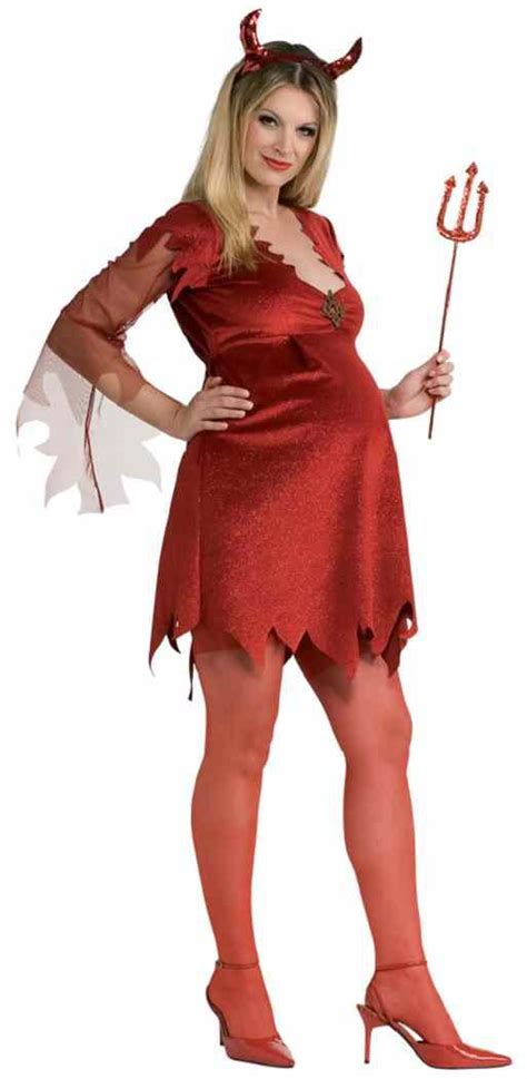 Devil Lady Satan Demon Maternity Mommy Fancy Dress Halloween Adult