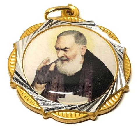 St Padre Pio Relic Medal Pendant St Father Pio Etsy