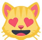 It means the same thing as a regular emoji with heart eyes means: Smiling Cat Face with Heart-Eyes Emoji Meaning and Pictures