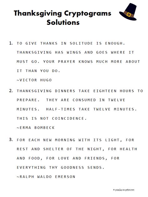3 Thanksgiving Cryptograms