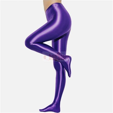 Leohex Sexy Womens Nylon Glitter Stockings Satin Glossy Opaque