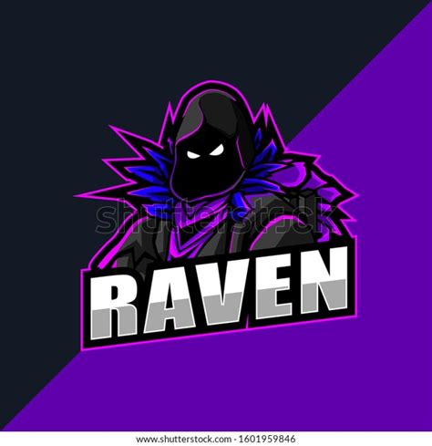 Raven Mascot Logo Gaming Stream Channel Vector De Stock Libre De