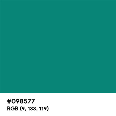 Teal Green Color Hex Code Is 098577