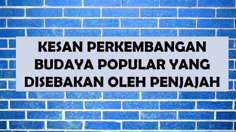 Peranan malaysia menyuarakan rasa tidak puas hati dan tentangan terhadap dasar apartheid di afrika selatan. PERANAN PENJAJAH DALAM PERKEMBANGAN BUDAYA POPULAR DI ...