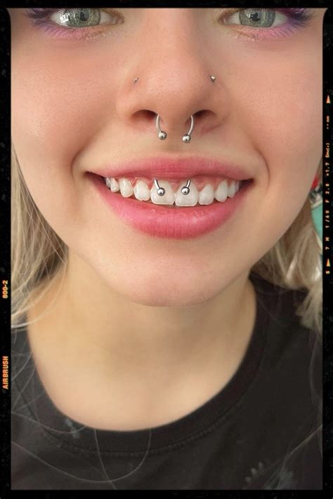 Smiley Piercing Septum Piercing Double Nose Piercing Mouth