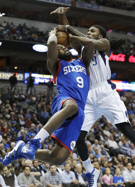 Philadelphia 76ers Shooting Guard James Anderson 9 Is Defended By