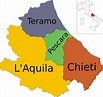 Image: Map of region of Abruzzo, Italy, with provinces-it
