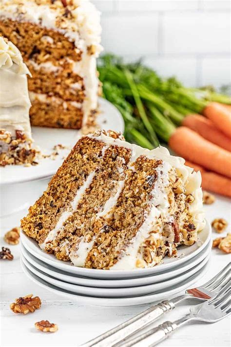 The Most Amazing Carrot Cake Is Moist Fluffy And Is Topped With An