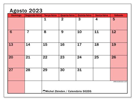 Calendario 2023 Para Imprimir Agosto Reverasite