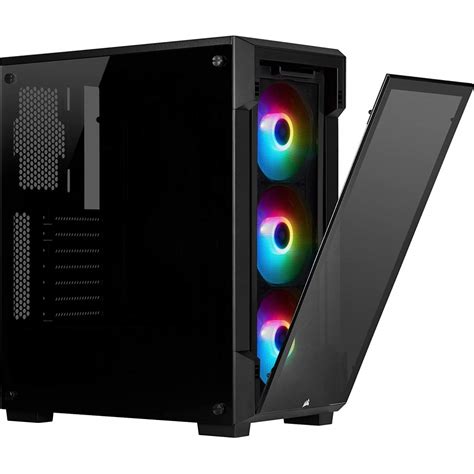 Corsair Icue 220t Rgb Tempered Glass Mid Tower Smart Case — Black Sku