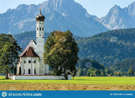 Saint Coloman Church Schwangau Allgau Bavaria Germany Stock Image