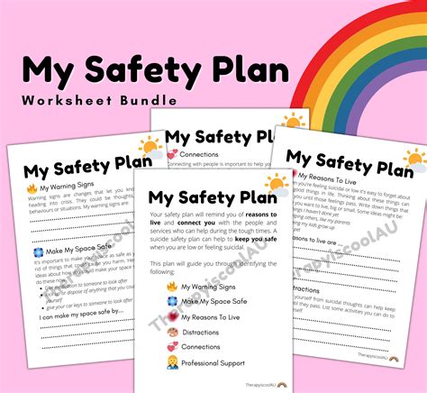 My Safety Plan Worksheet Psychology Mental Health Counselling Ptsd Planner Insert Etsy