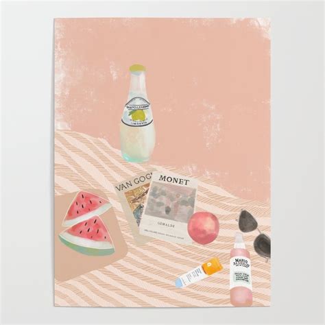 Beach Essentials Limonata Glossier Watermelon And Van Gogh Poster By