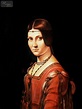 Leonardo Da Vinci-retrato de Lucrezia Crivelli 12X16 "pintura al óleo ...