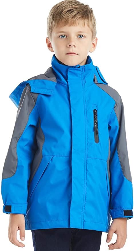 Bycr Boys Hooded Lightweight Windproof Rain Jacket Coat
