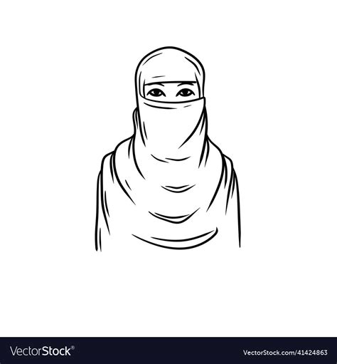 Arab Woman In Hijab Royalty Free Vector Image Vectorstock