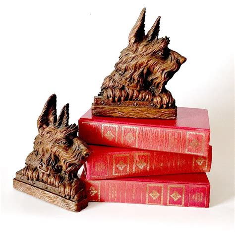 Scottish Terrier Bookends Vintage Syroco Bookends Terrier Etsy