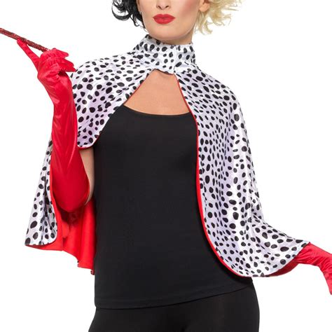 Ladies Cruella De Vil Evil Madame Cape Costume Book Week Fancy Dress Kit Wig Ebay