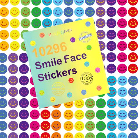 Buy Youngever 10296 Pcs Happy Smile Face Stickers 12 Colors Incentive