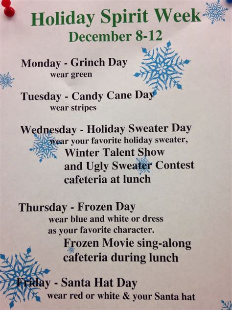 March 2nd is the date to celebrate! Christmas Holiday Spirit Week : Spirit Week Template ...