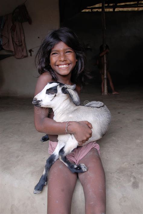 Indian Village Girl Editorial Photo Image Of Goat Health 15793486