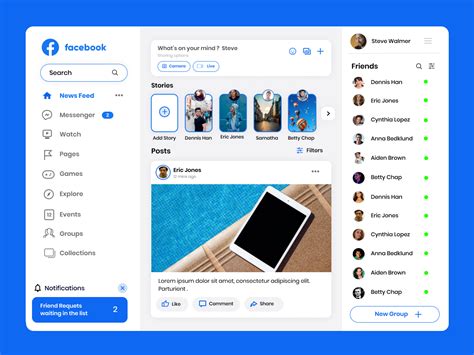 Facebook Redesign Ui Challenge Uplabs