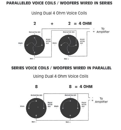 Wiring dual voice coil subwoofers electronicmechanic. Cvr 12 Kicker 2 Ohm Dual Voice Coil Wiring Diagram