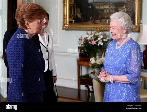 Britains Queen Elizabeth Ii Greets The Latvian President Mrs Vaira