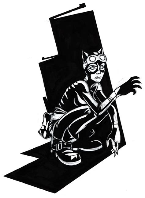Fashion And Action Catwoman In Black And White Art Gallery
