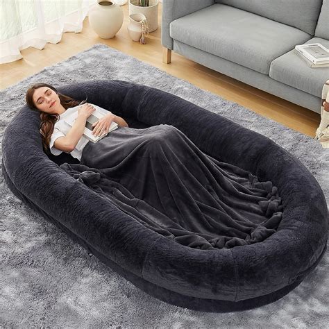 Dogke Large Human Dog Bed 260gsm Luxury Fur Human Size Dog Bed For