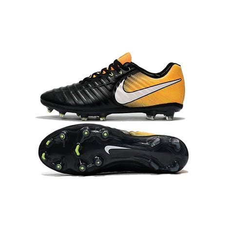 Nike Tiempo Legend Vii Fg 2017 Leather Soccer Cleats Black Yellow